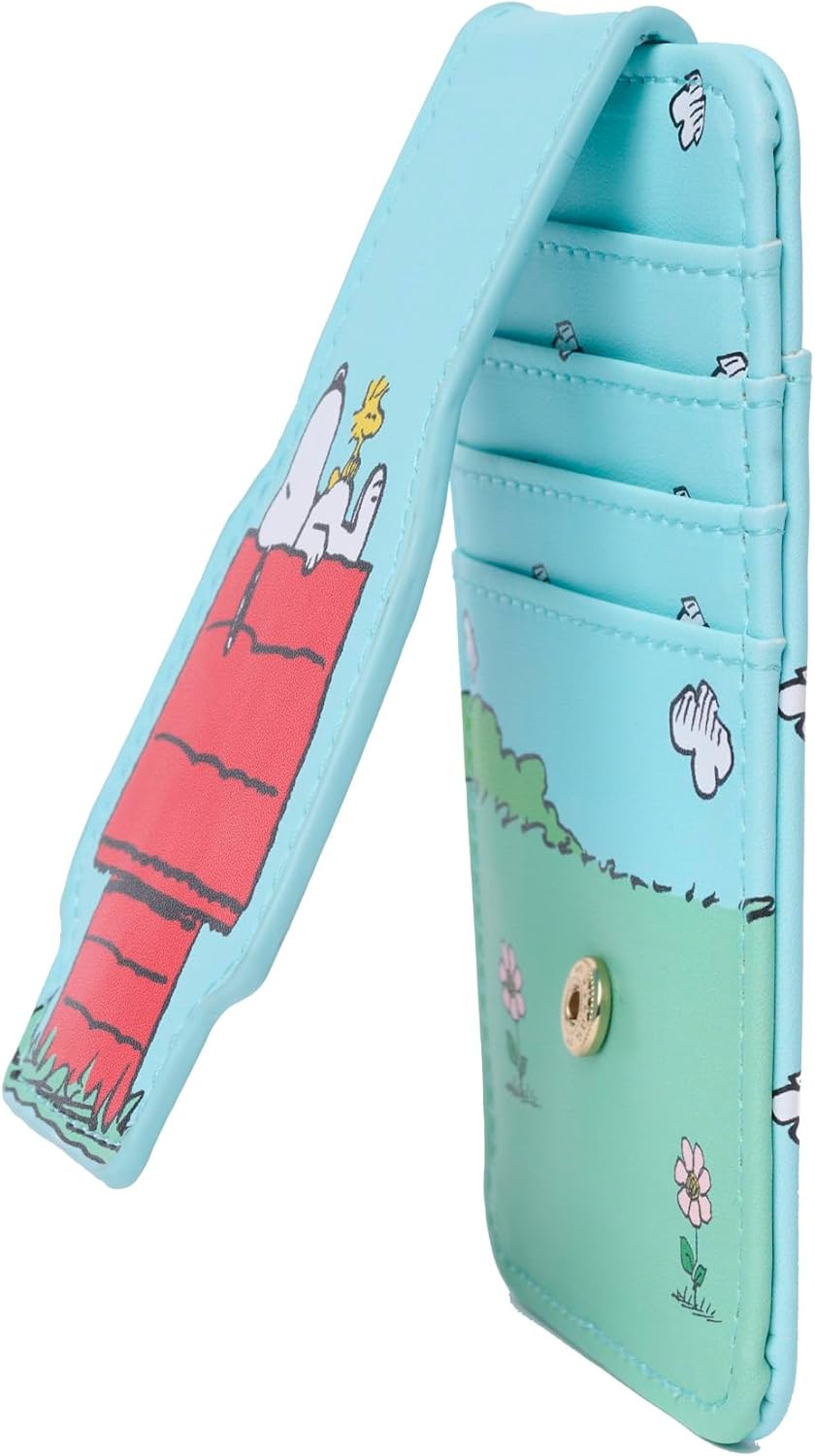 Peanuts Snoopy Woodstock Card Holder Slim Wallet Women Multicolor