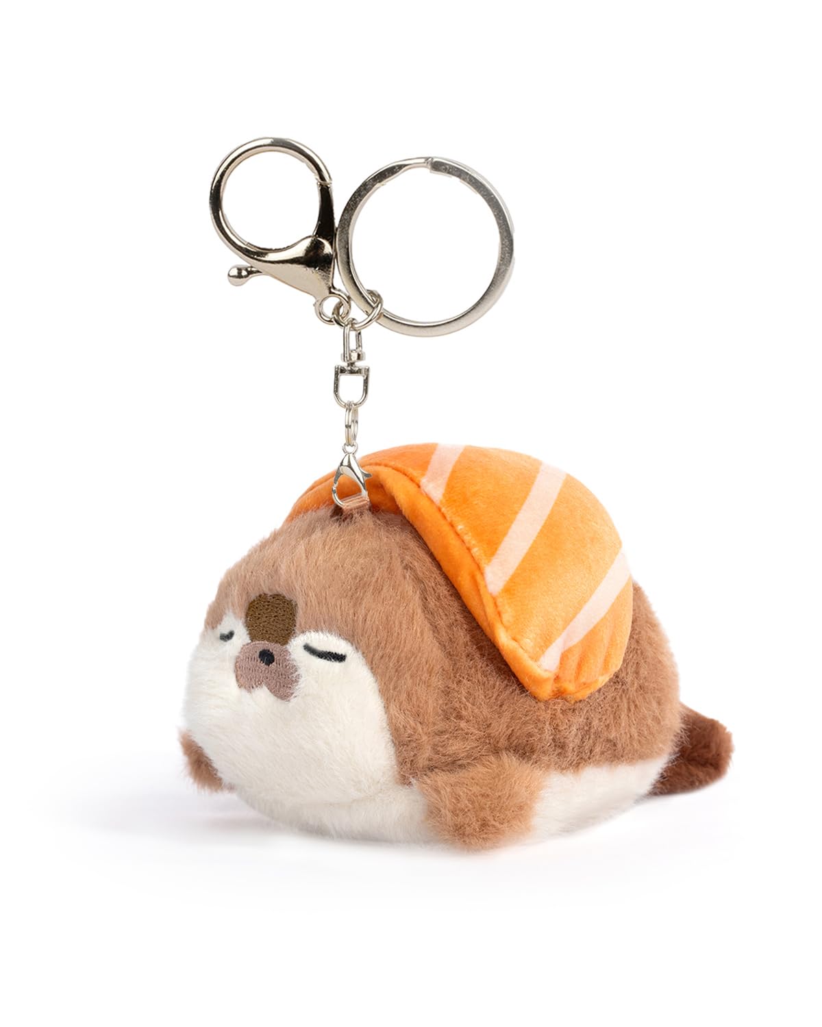 Sea Otter Plush Keychain Cute Seal Plush Keychain With Sushi Pendant Gift for Ocean Fans