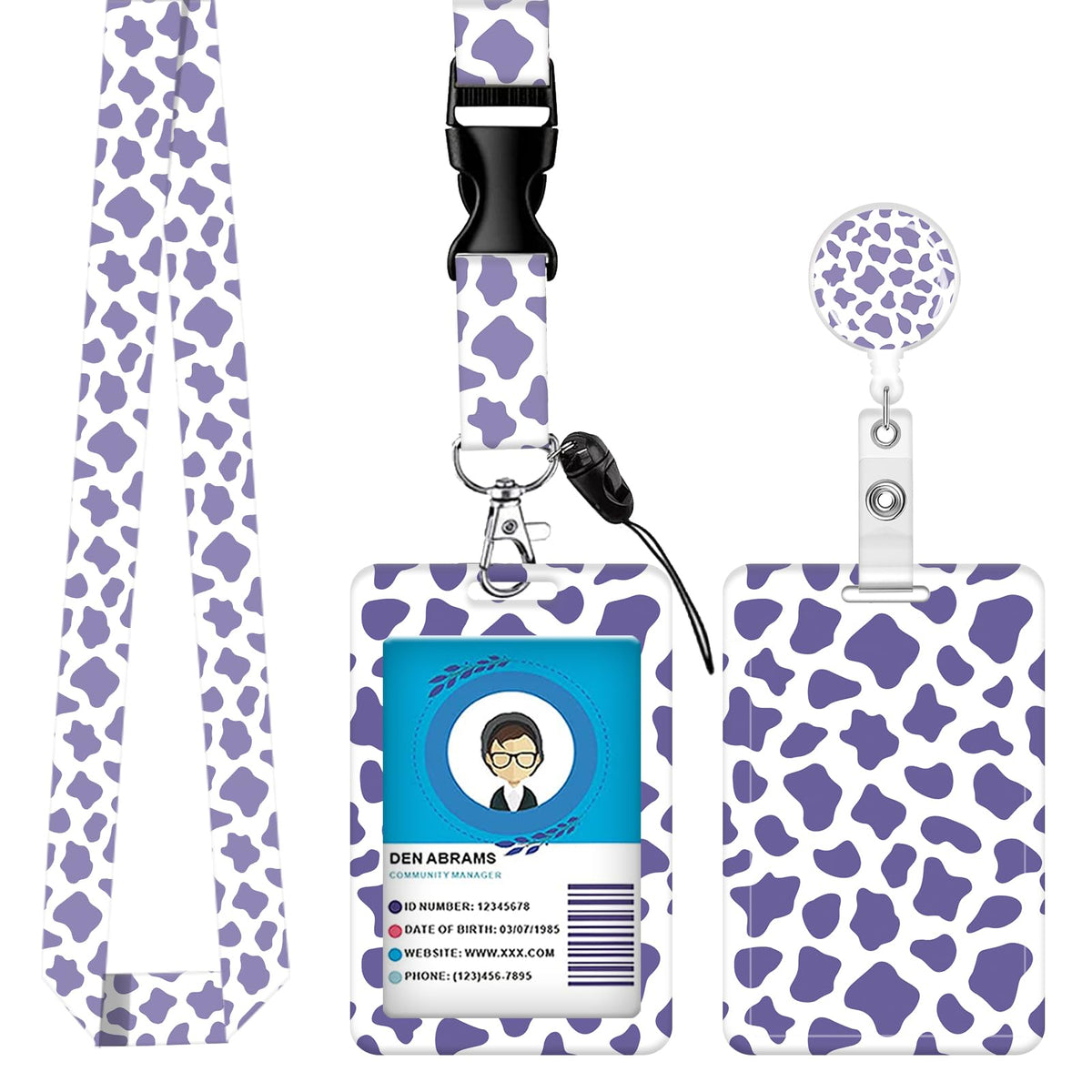 Badge Reels Retractable with Carabiner Reel Clip, ID Name Tag Work Badge Holder Belt Ferrule, Identity ID Badge Holder Cover Case for Office Work Nurse Teacher Student Gifts (Cute Cartoon Penguin)