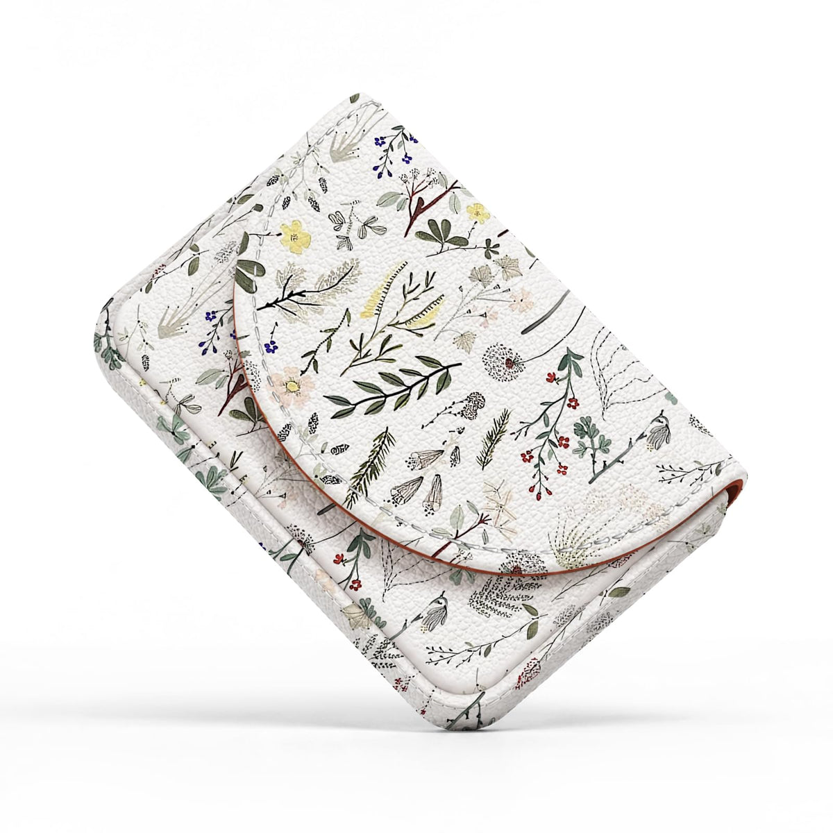 Business Card Holder，PU Leather Business Card Case Wallet Black Cat Floral