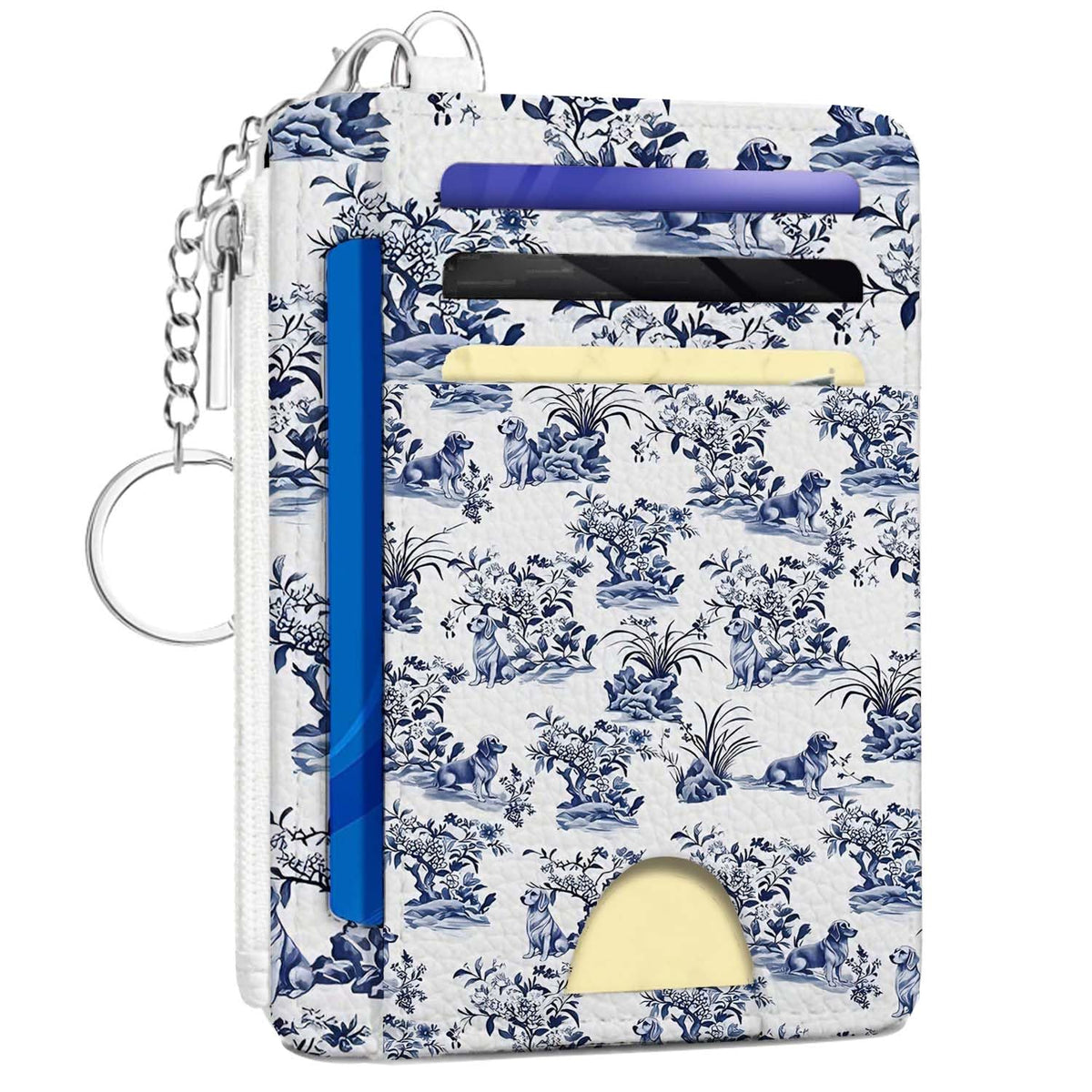 Gifts for Cat Lovers,Funny Cat Credit Card Holder Small Keychain Wallet for Women, Cute Blocking Wallet Coin Pocket,Front Pocket Thin Travel Card Case with ID Window