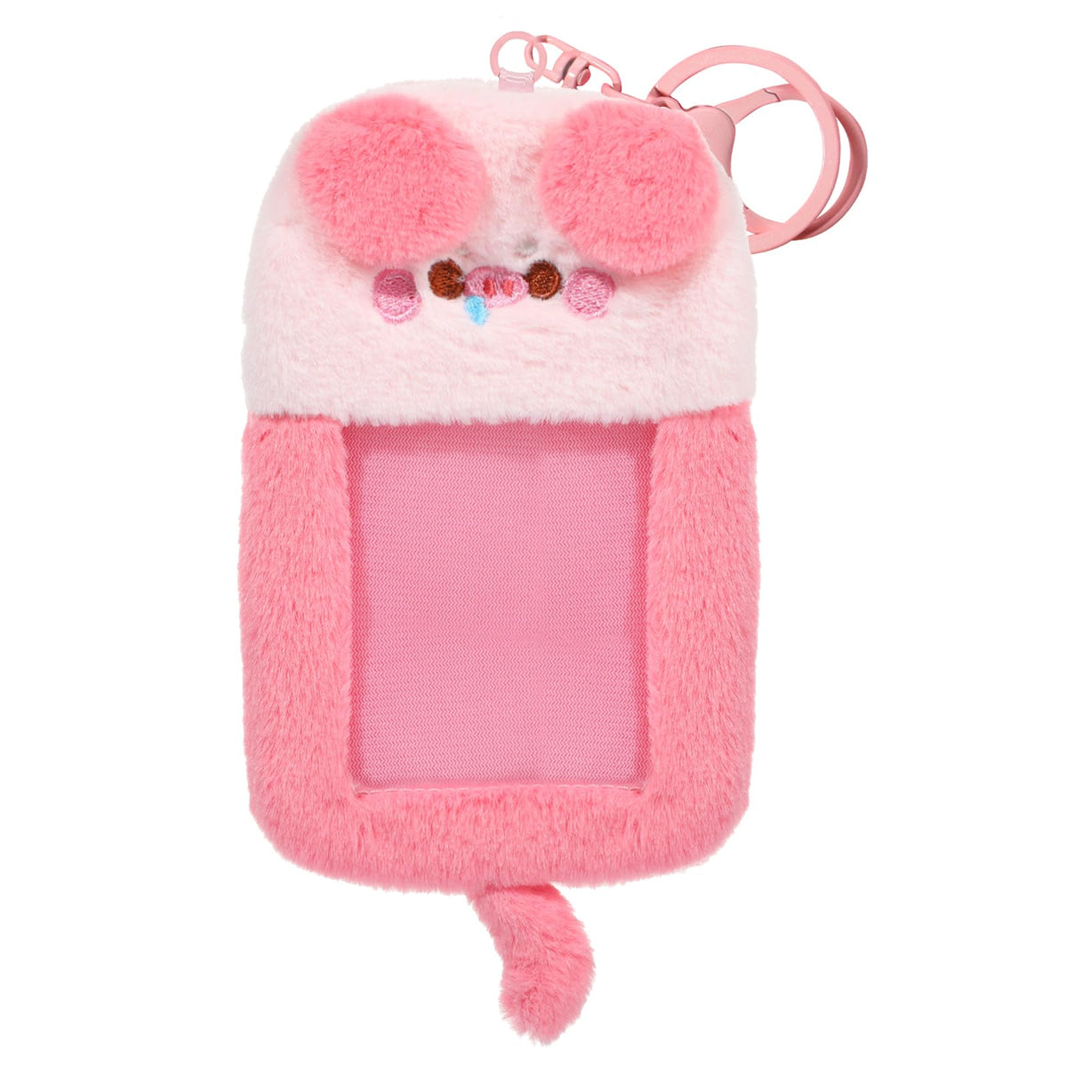 NEWEST Cute Bee Plush Kpop Photocard Holder with Keychain, Soft Cartoon Animal ID Badge Holder, 3 Inch Photo Protective Sleeve Case Card Cover for Kpop Idol Photo Card School Office Card Supplies