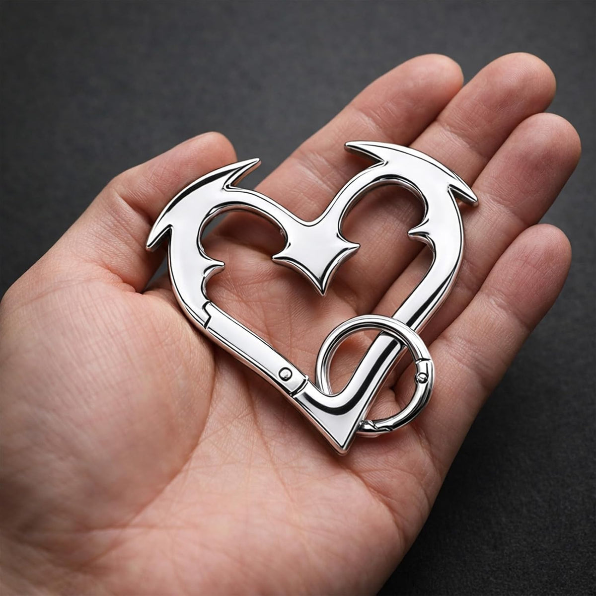 Angyape Y2K Heart Carabiner Keychain Cute Star Carabiner Clip for Keys Cool Key Ring Purse Bag Charms Goth Accessories Gifts