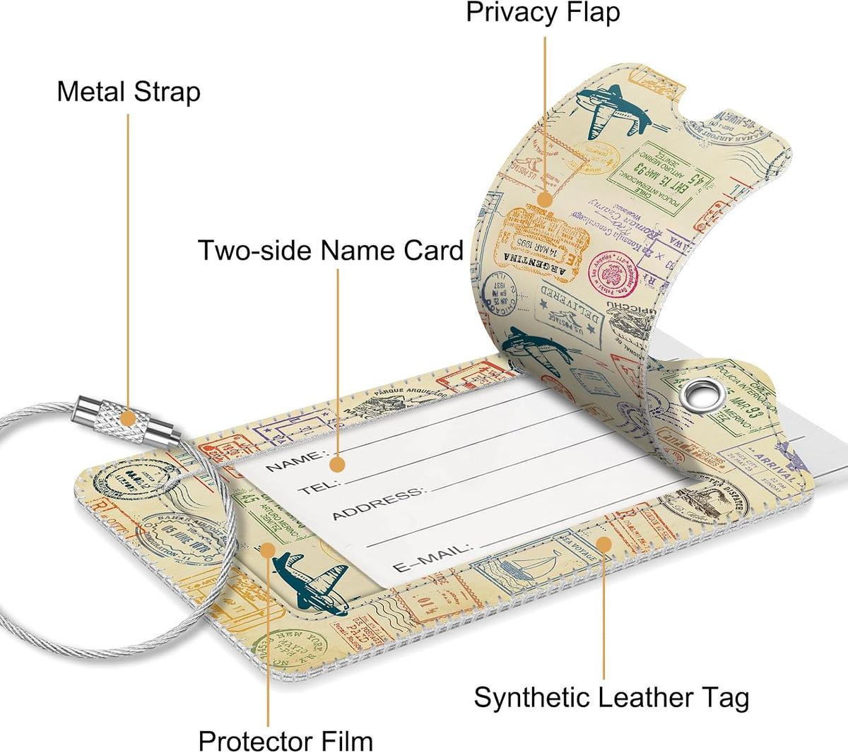 Fintie Luggage Tags Privacy Cover ID Label for Travel Bag Suitcase