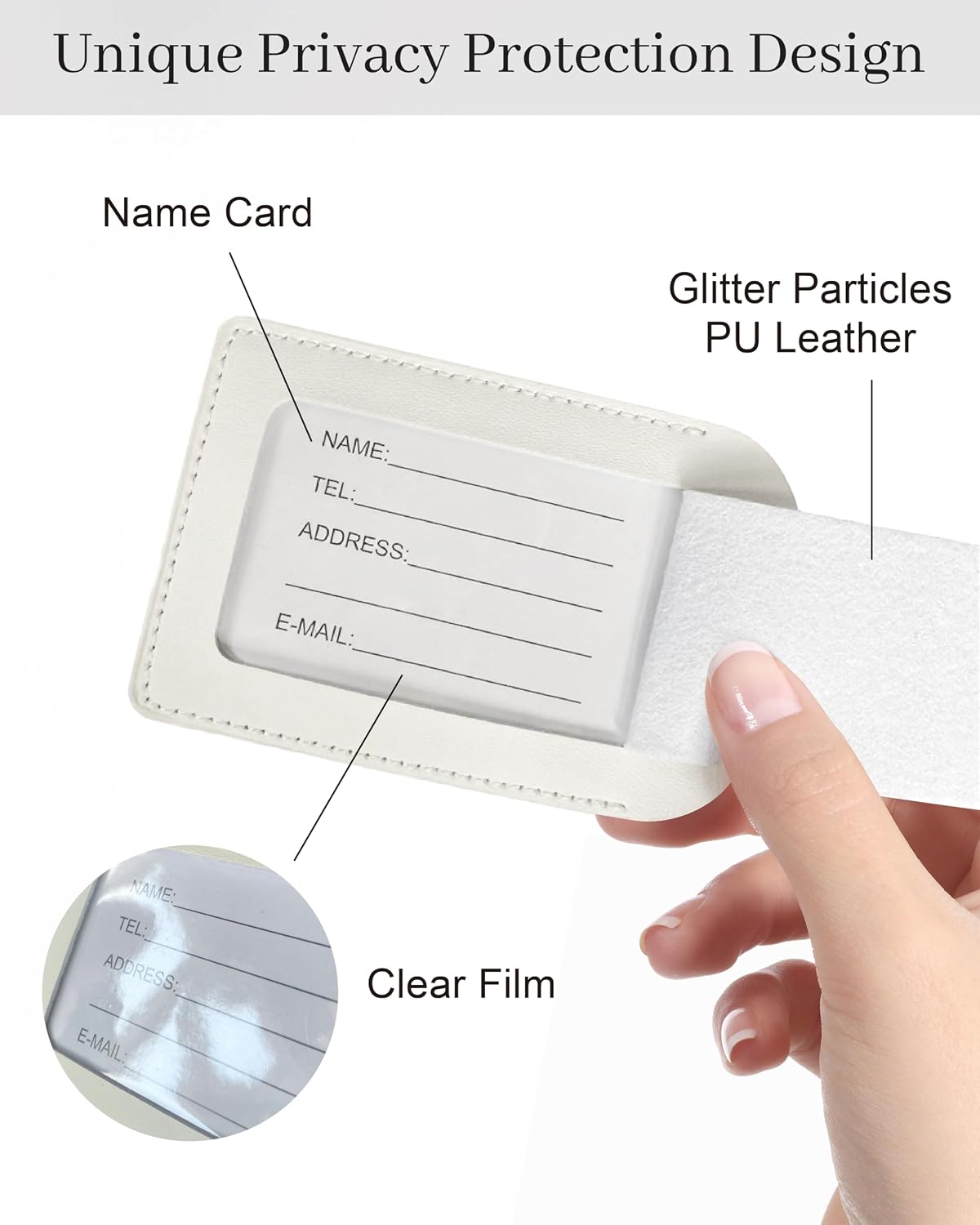 Luggage Tags for Suitcases, PU Leather Travel Tags for Luggage