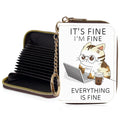 Credit Card Holder for Women,Small Rfid Wallet with Keychain Zipper,Cute PU Leather Card Case Wallet，Accordion Credit Card Wallets Gift,Cat Struck by Lightning