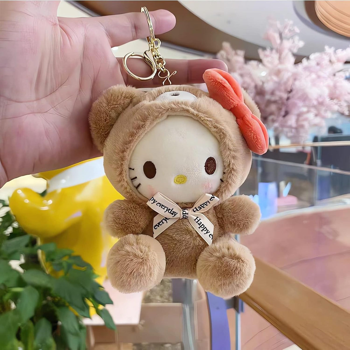 Sicpfuj Cute Plush Keychain for Women Girls, 5" Lovely Keychain Decorative Accessories, Purse Bag Backpack Charm