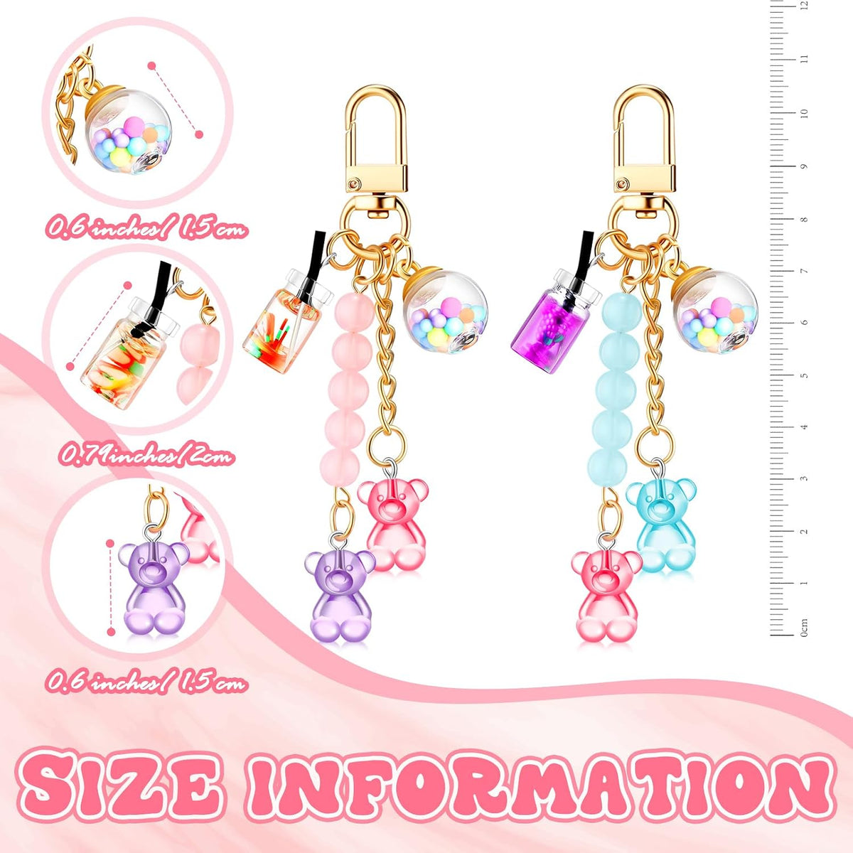 Ecally Pack Bear Keychains for Backpack Girl