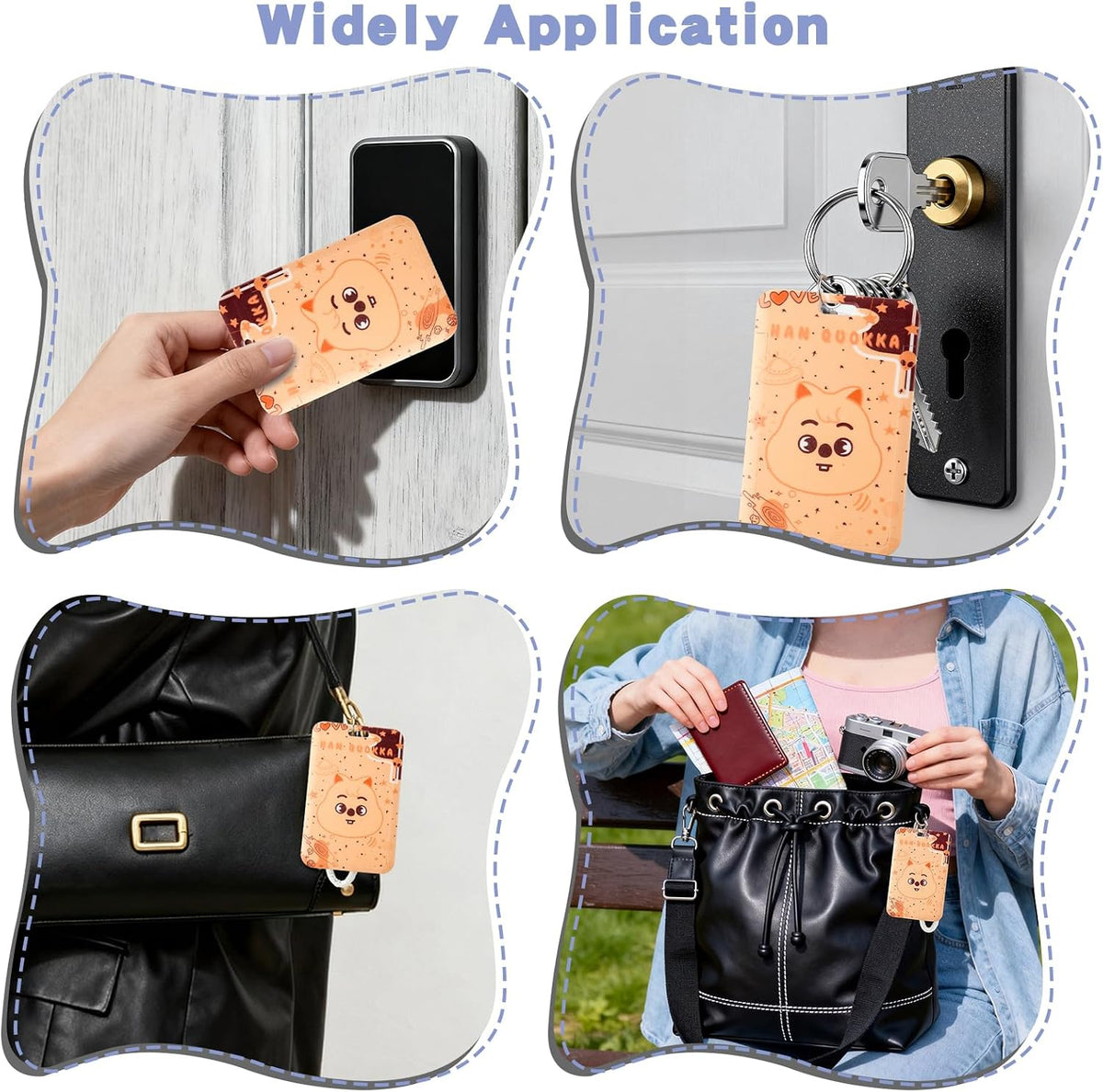 SK-Z Cartoon Photocard Holder with Lanyard, Cute Animal Themed Photocard Holder Keychain Hard Shell Protective Photo Sleeves