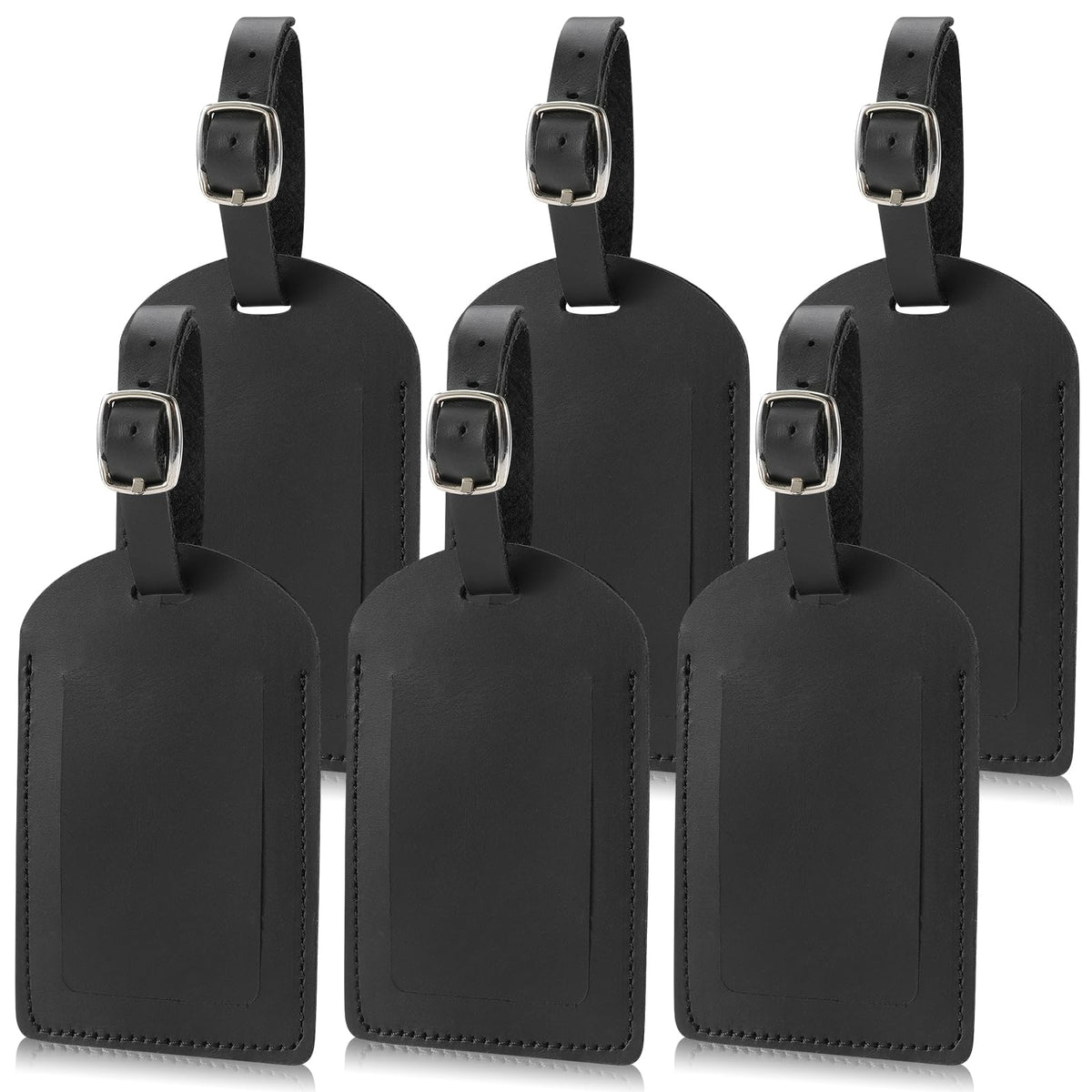 Ringsun Genuine Leather Luggage Tag for Suitcases ID Tags Bag Tags for Luggage (2 Pack)