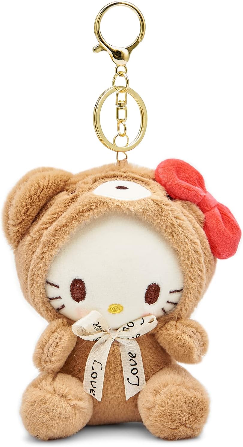 Sicpfuj Cute Plush Keychain for Women Girls, 5" Lovely Keychain Decorative Accessories, Purse Bag Backpack Charm