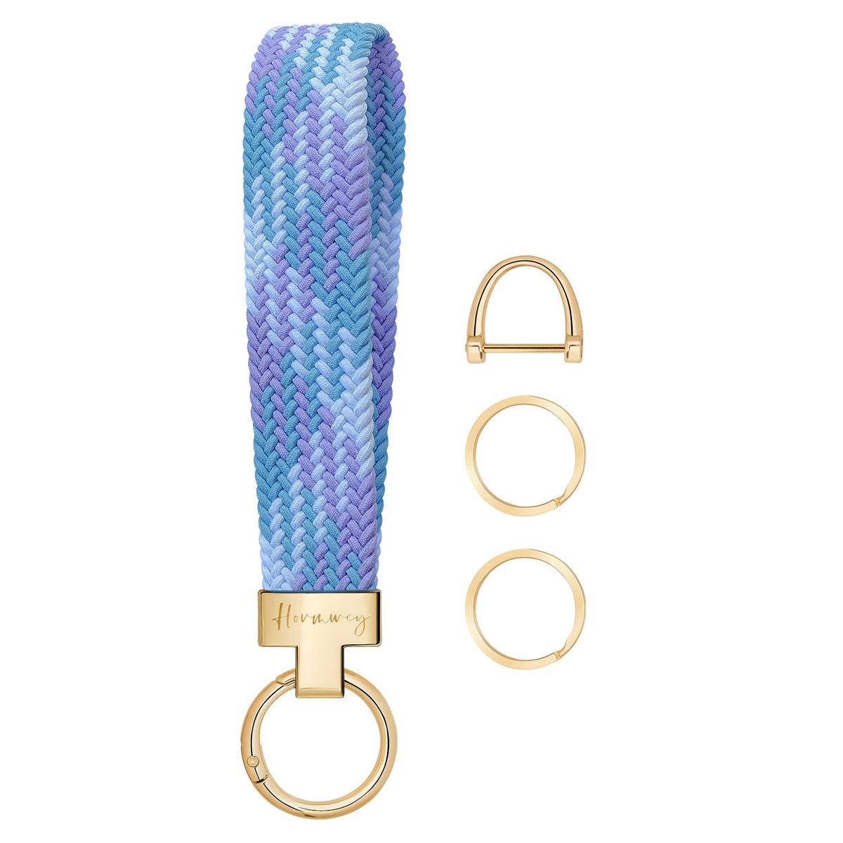 Hovmwey Elastic Wristlet Keychain for Women Men, Cute Car Key Chain, Braided Wrist Strap Lanyard for Keys ID Badges