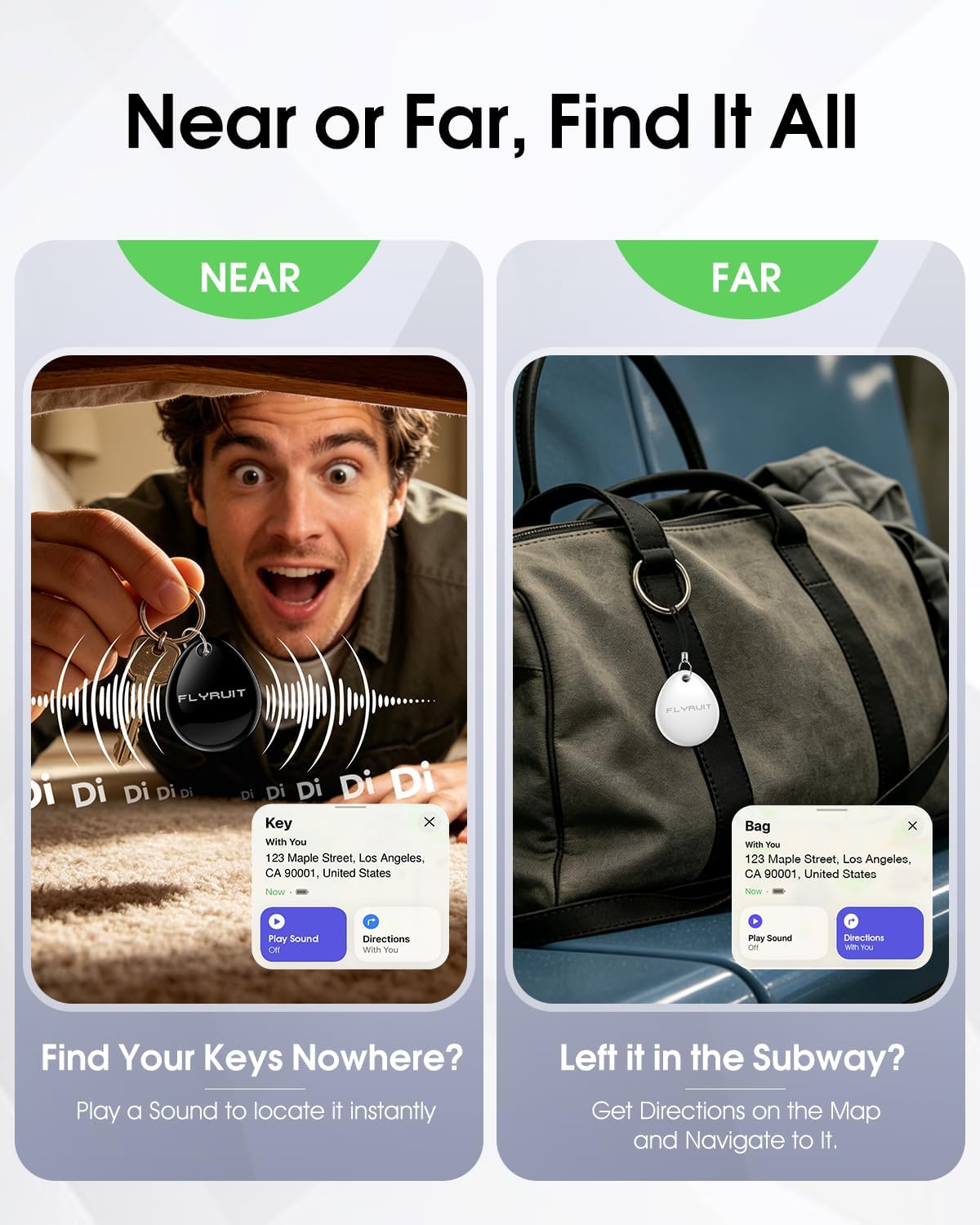Air Tracker Tags-4 Pack, iOS Only, Apple Find My Certified, Luggage Tracker