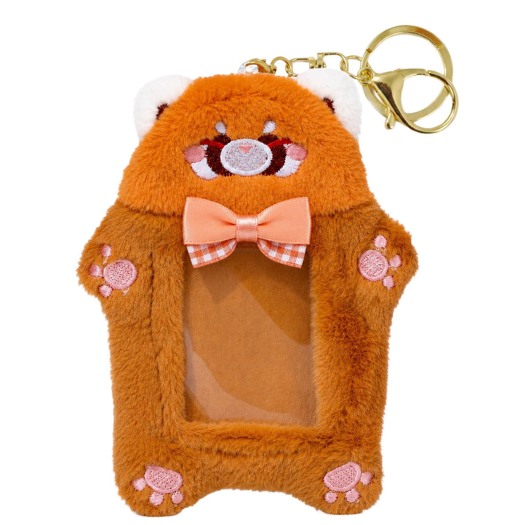 NEWEST Plush Photocard Holder with Keychain Cartoon Raccoon ID Badge Holder