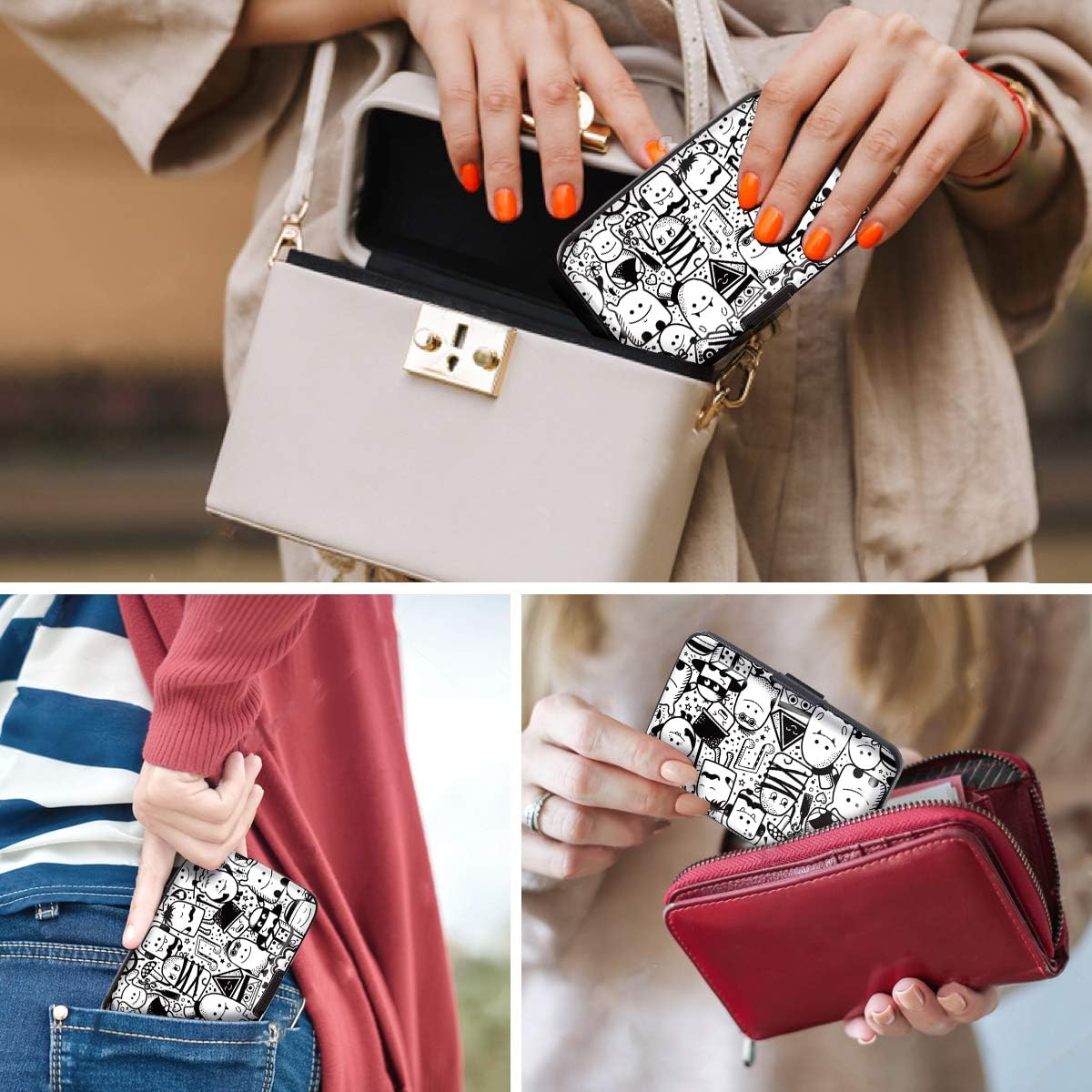 Coco Rossi Credit Card Holder RFID Aluminum Small Mini Wallet Women