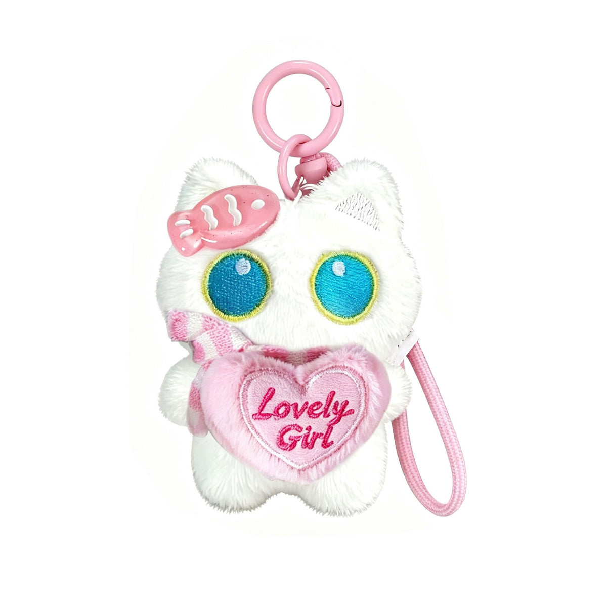 Super Cute Funny Big Eyes Black Cat Lucky Kitty Theme Keychain Good Luck Siamese Key Chain Ring Bag Pendant