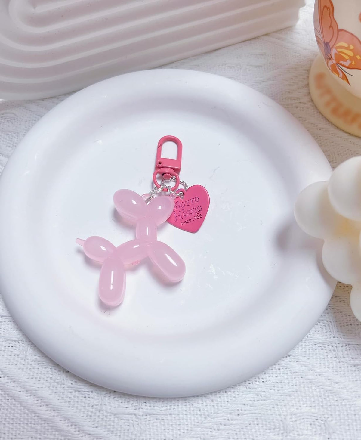LAEKOU Jelly Balloon Dog Keychain for Women, Cute Bag Charms Key Chain