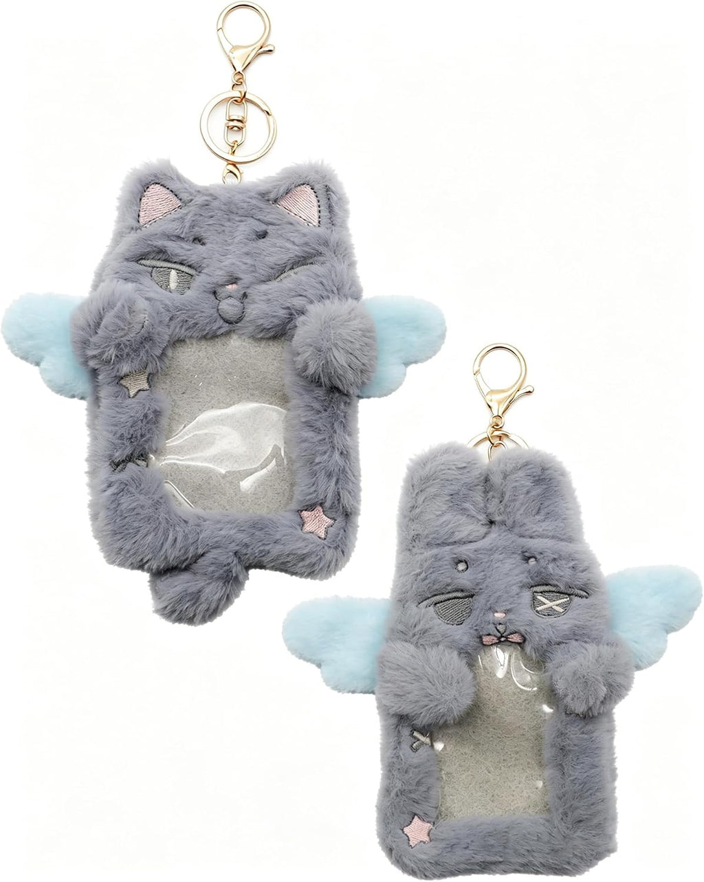 2 Pack Plush Kpop Photocard Holder with Keychain