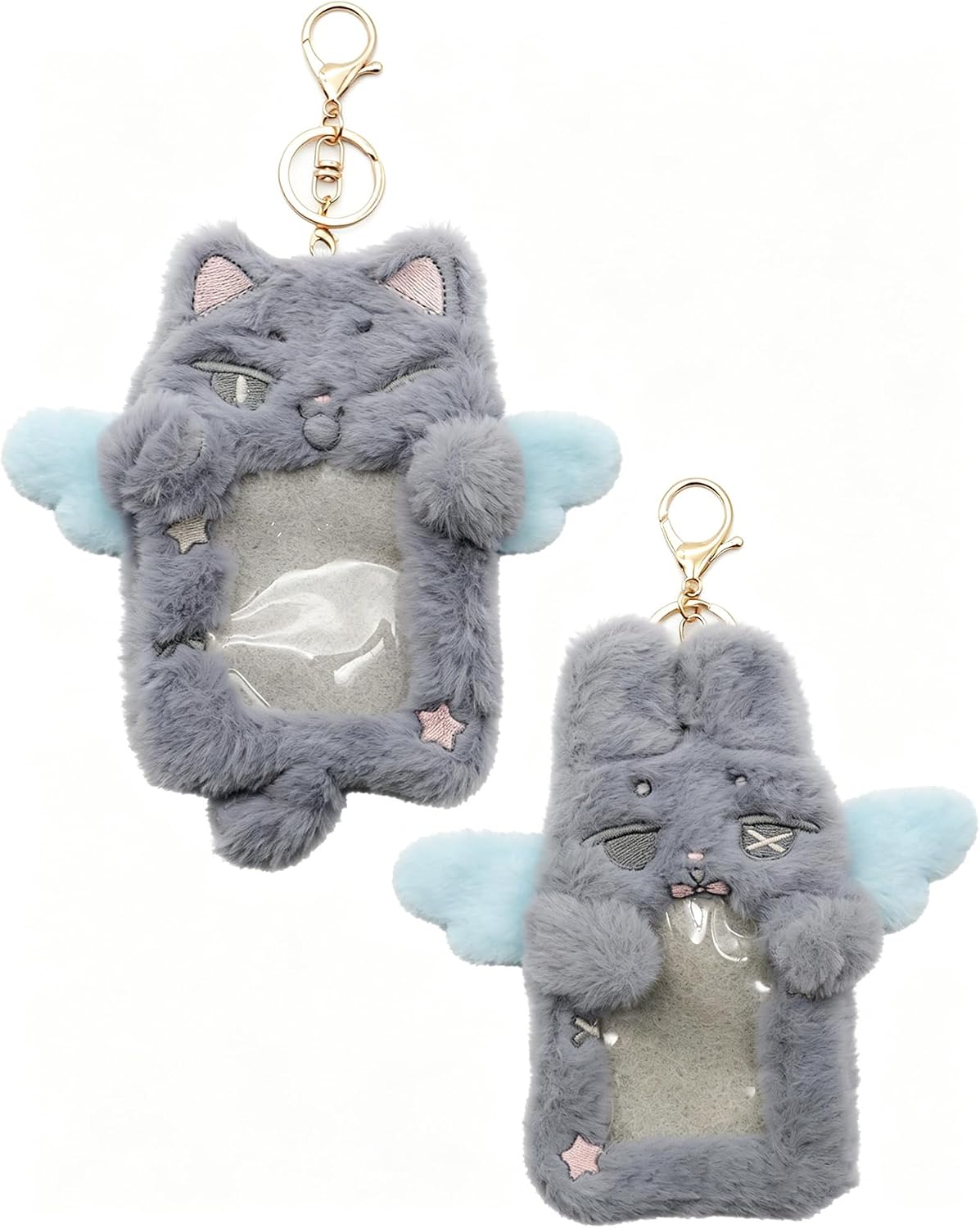 2 Pack Plush Kpop Photocard Holder with Keychain