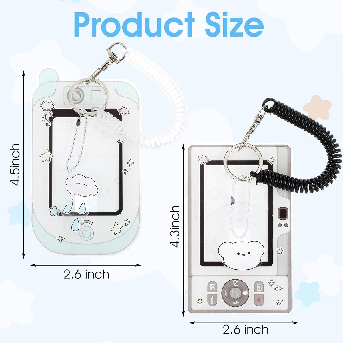 Mabor 2Pcs Cartoon Photo Card Holder Photocard Holder Keychain