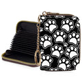 Credit Card Holder for Women,Small Rfid Wallet with Keychain Zipper,Cute PU Leather Card Case Wallet，Accordion Credit Card Wallets Gift,Flowers and Black Cat B