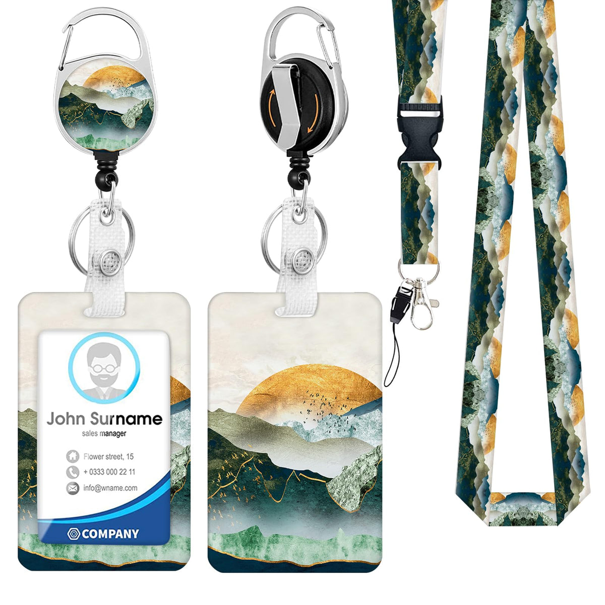 Cute Cartoon Happy Capybaras Breakaway Lanyard for ID Badges with Heavy-Duty Retractable Badge Reel & Carabiner, Adjustable Name Tag Holder for Teachers, Nurses, Students & Office Workers