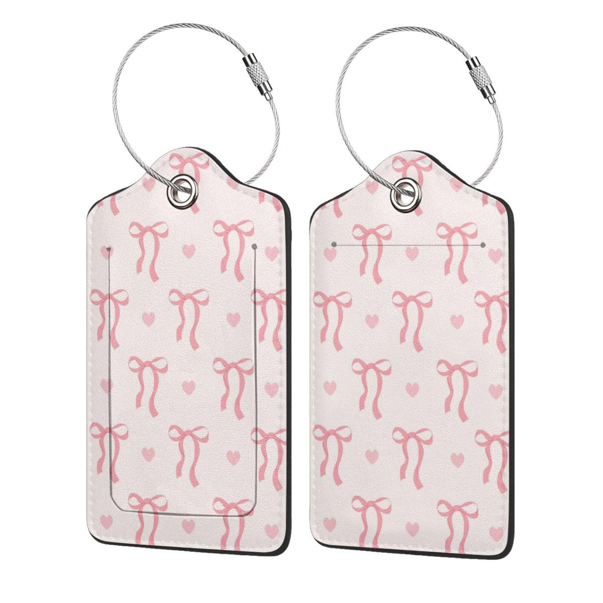 Vintage Blue Flower Luggage Tags 2 Pcs PU Leather Suitcase Tag for Cruise Ship Travel Bag with Stainless Steel Loop Privacy Cover Label for Women Men