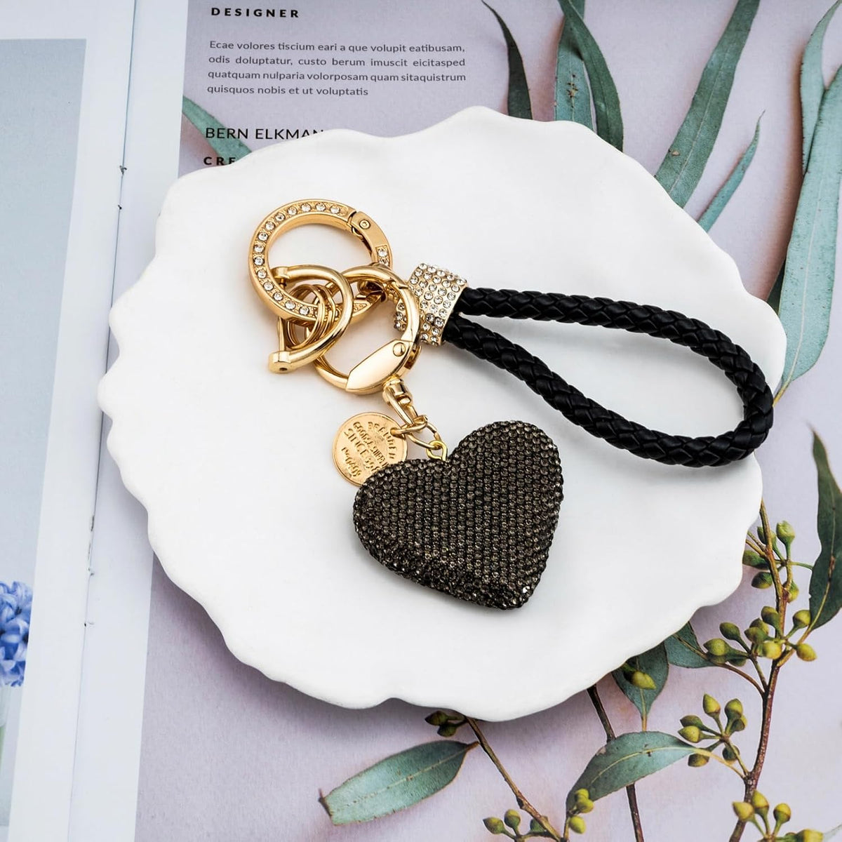 Heart Keychain Wristlet Bling Keychains For Women Key Chain For Car Keys