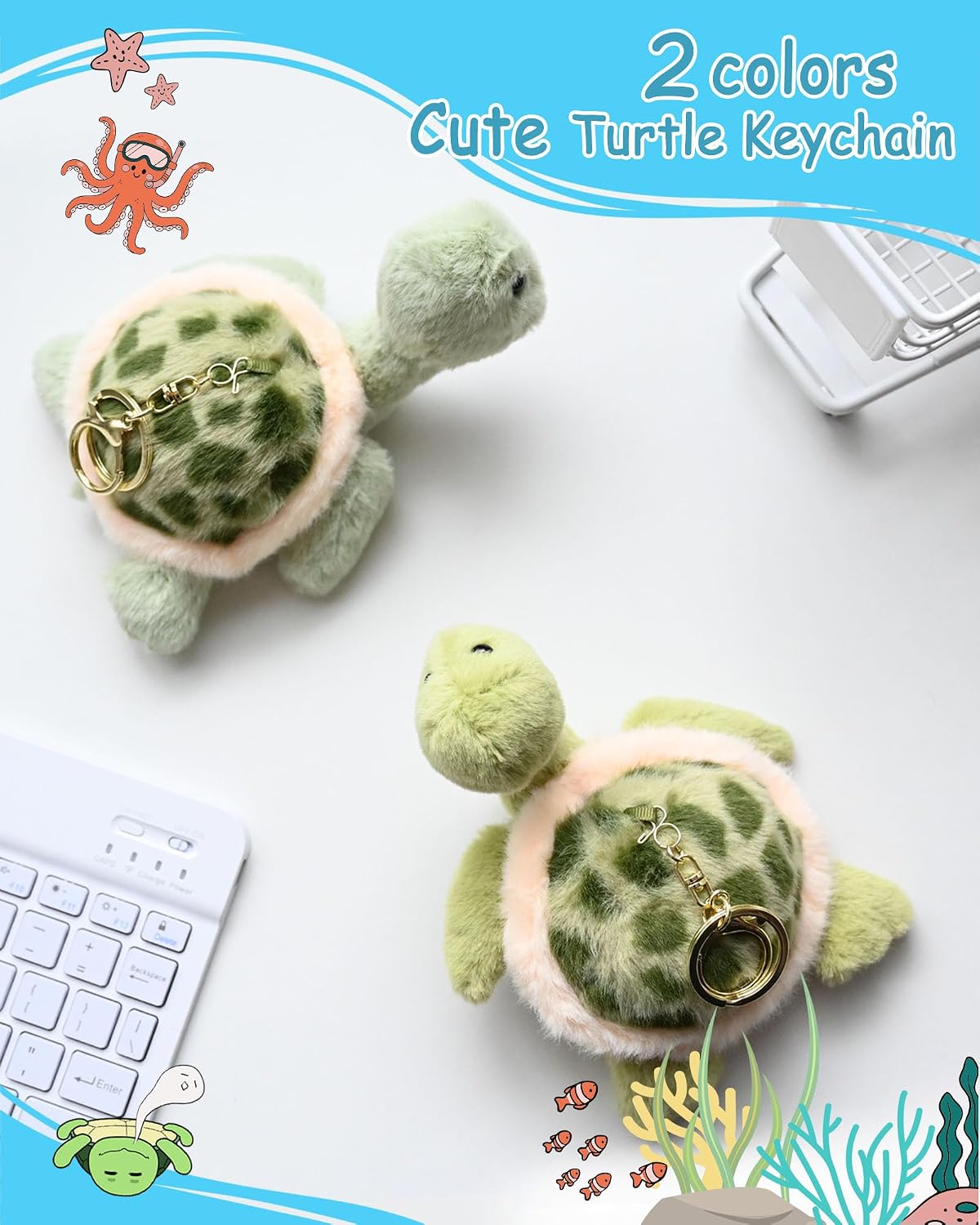 Turtle Plush Keychain Turtle Pendant Cute Keychain Gift - For Women's Handbag Backpack Car Keys