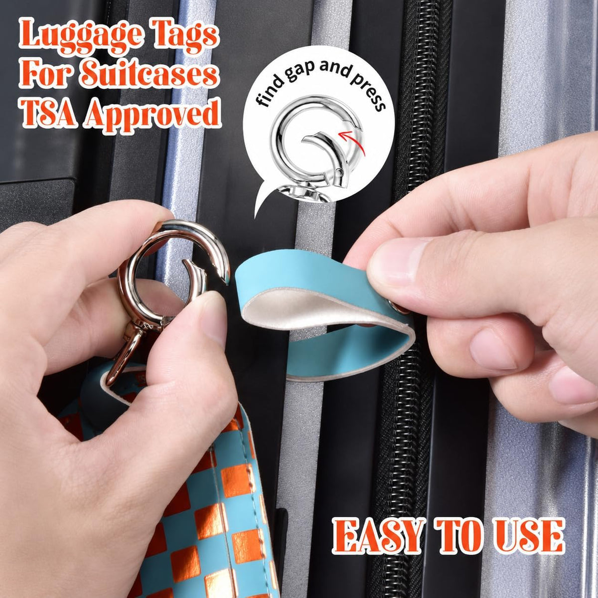 Luggage Tags for Suitcases Travel Accessories: Leather Luggage Tag 3 Pack TSA Approved Airplane Travel Essentials for Women, Bag Tags for Luggage Long Flight Must Haves Travels Gift Airport Essentials
