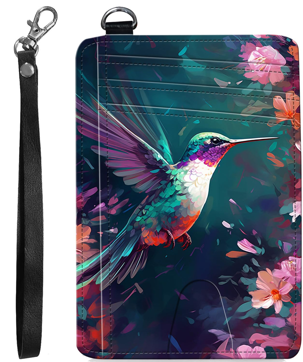 RFID Blocking Wallet Women, Slim Credit Card Holder with ID Window, Cute Small Front Pocket Card Wallet, Girls & Ladies Minimalist PU Leather Card Case for Travel Shopping Office, Bookshelf Cat