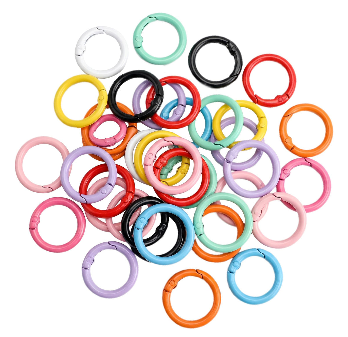 OVRUNS Carabiner Keychain Clip 30 PCS Random Colors Keyring Clip Bag Charm