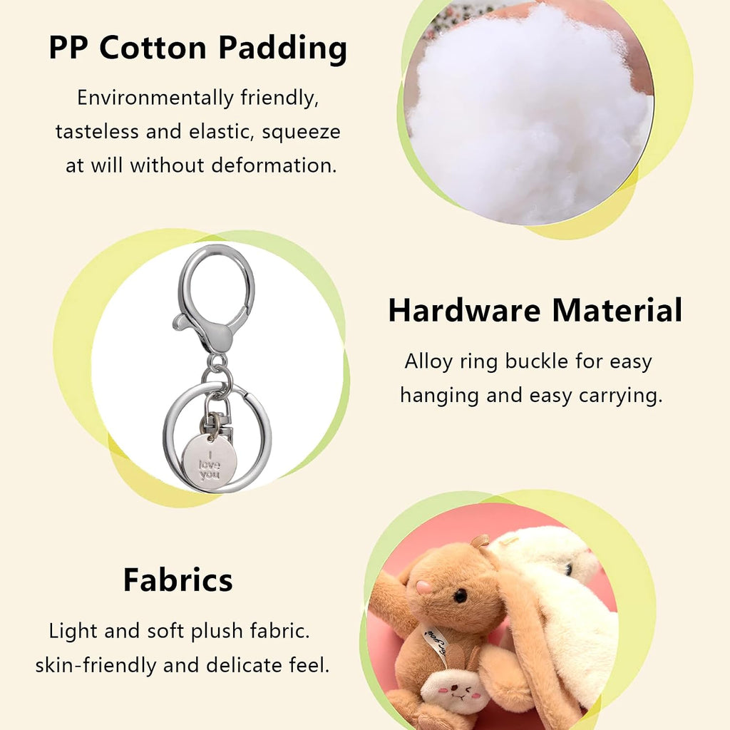 Cute Keychain Bunny Plush Rabbit Key Chain Smiling Cloud Keychains Women Bag Purse Backpack Charms