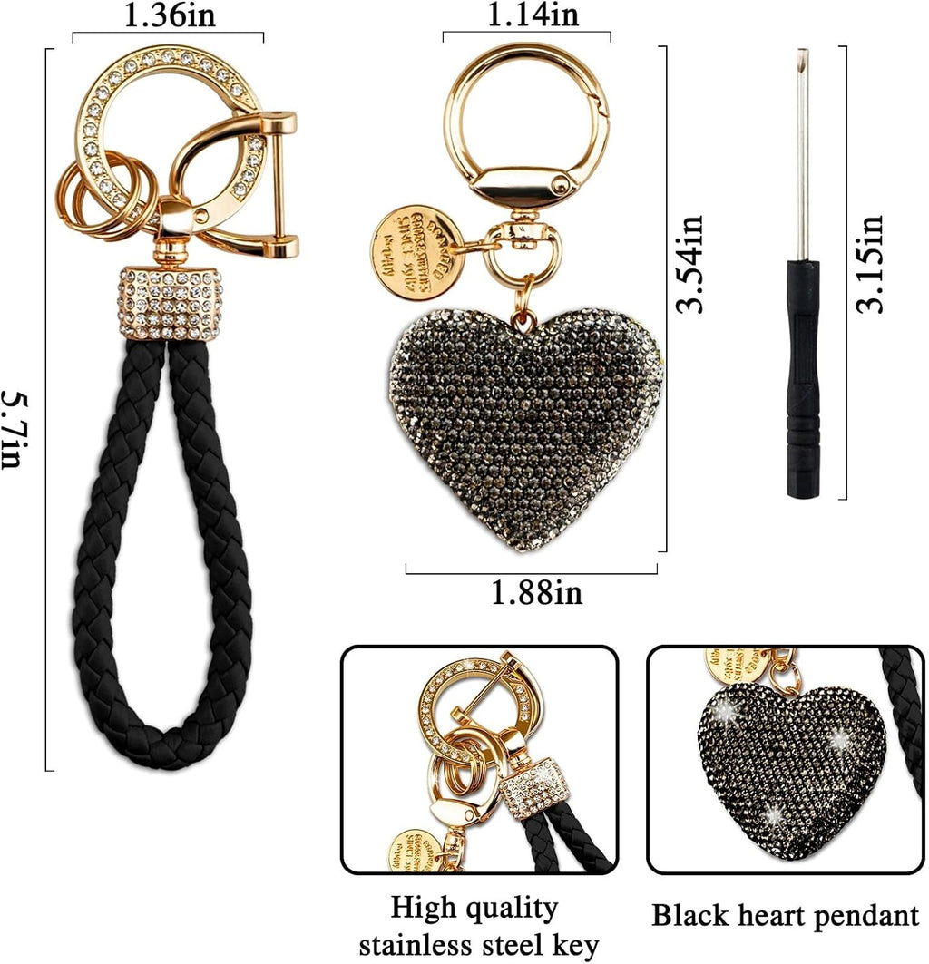 Heart Keychain Wristlet Bling Keychains For Women Key Chain For Car Keys