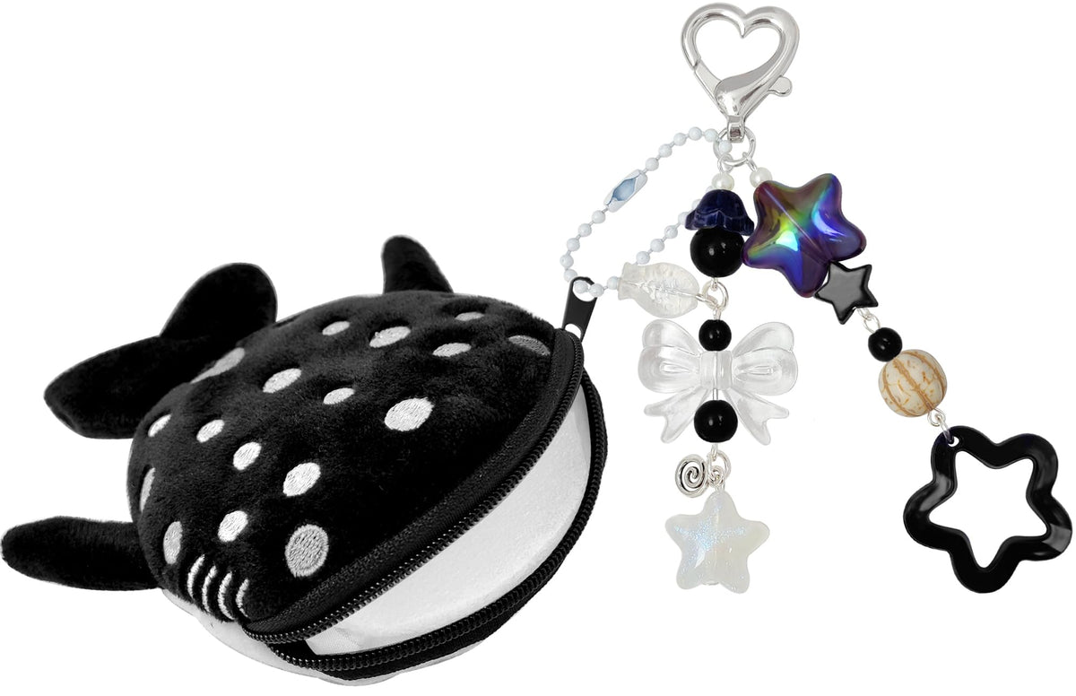Cute Keychain Whale Shark Coin Purse Keychain Cute Plush Zipper Change Pouch, Kawaii Handmade Wallet for Women