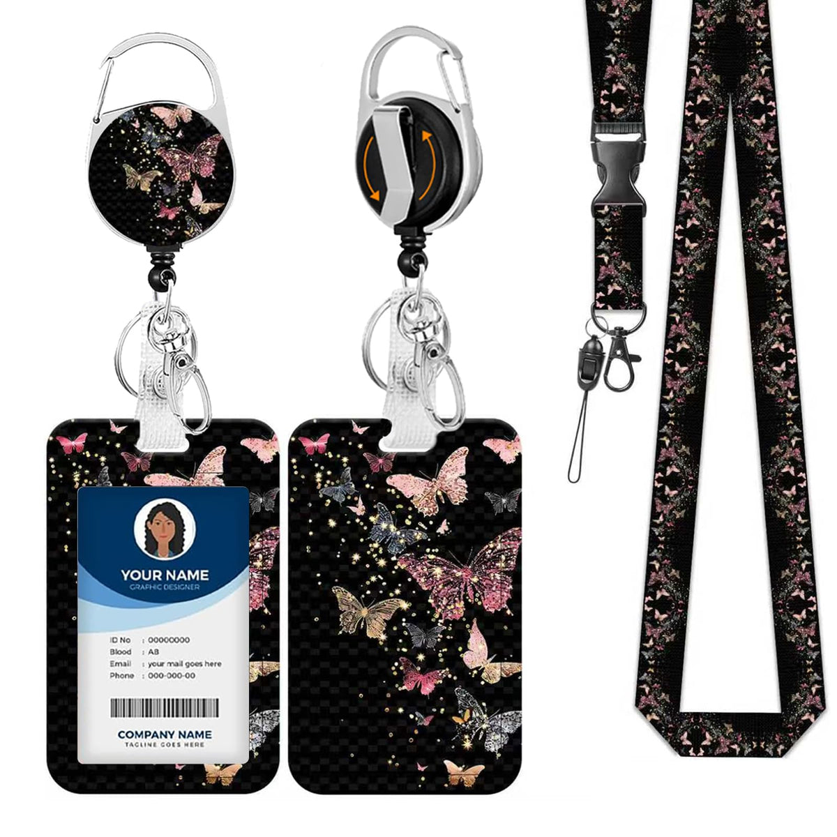Cute Cartoon Happy Capybaras Breakaway Lanyard for ID Badges with Heavy-Duty Retractable Badge Reel & Carabiner, Adjustable Name Tag Holder for Teachers, Nurses, Students & Office Workers