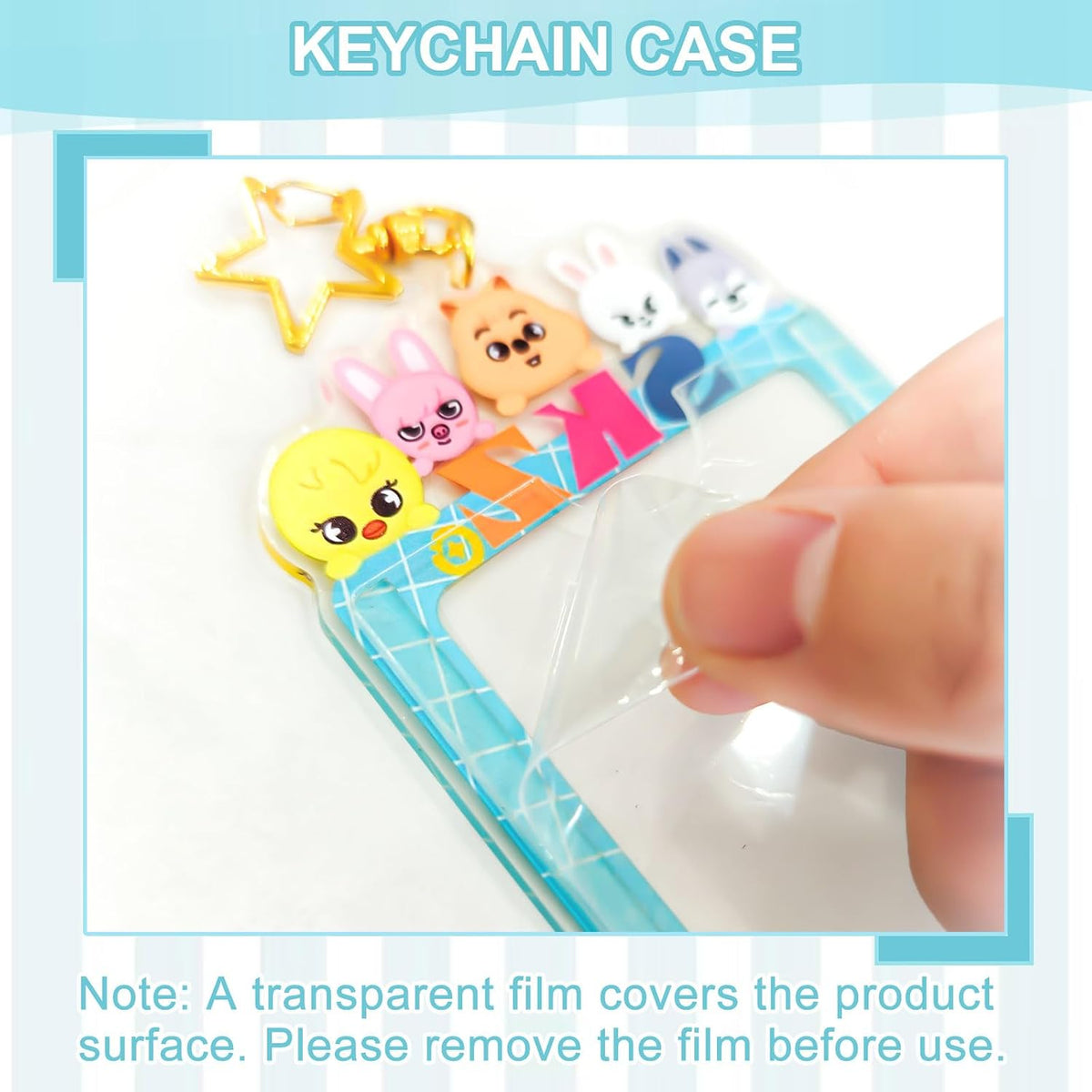 SKZO Photocard Holder Keychain, Cute Photo Frame Keychains for Stray Fans