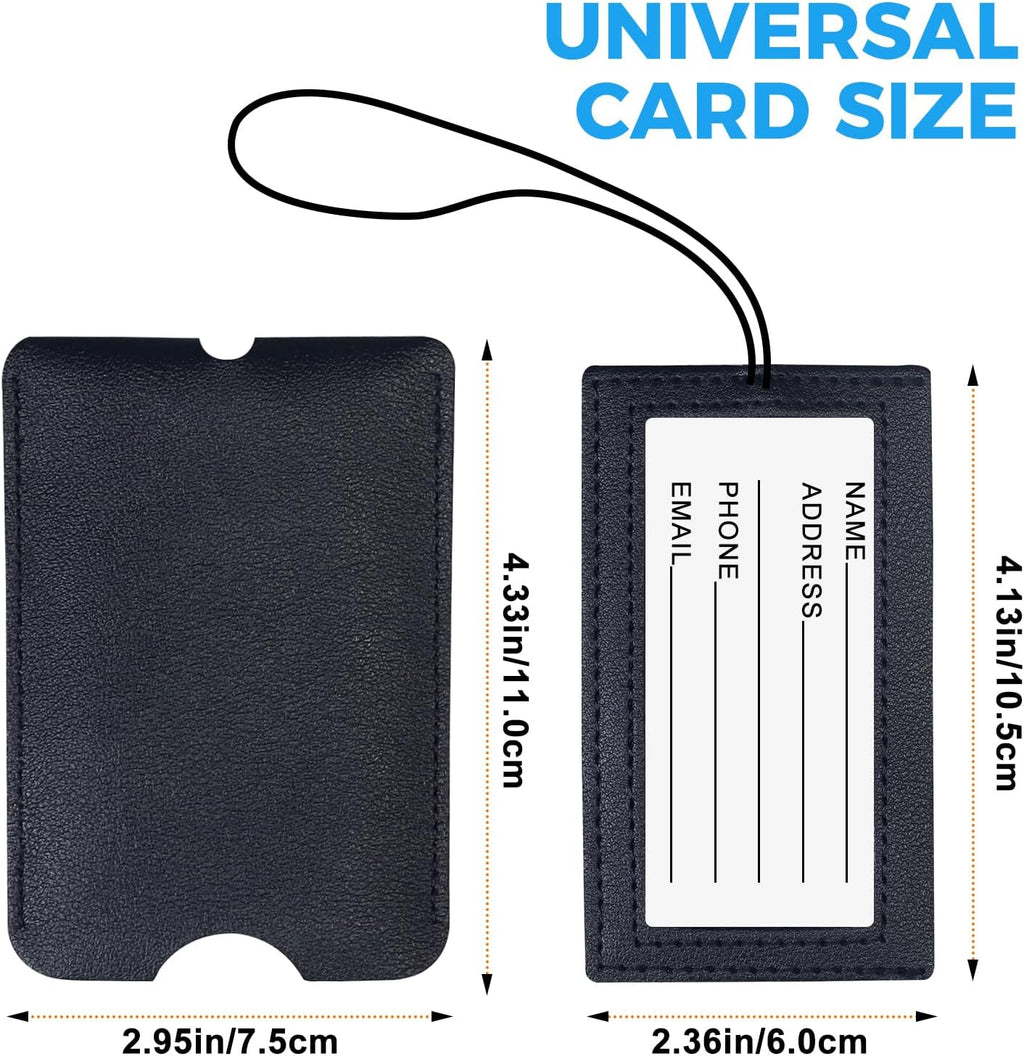Gloppie 2 Pack Luggage Tags Suitcases Travel Tags with Privacy Cover Black