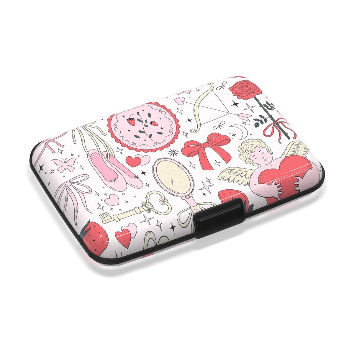 Mini RFID Blocking Credit Card, Cute Cat Wallet Credit Cards Holder Business Card Case Aluminum Metal Travel ID Case for Men Women