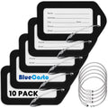 Luggage Tags, White, 10 Pack, Suitcase Tags with Name ID Card & Wire Loops
