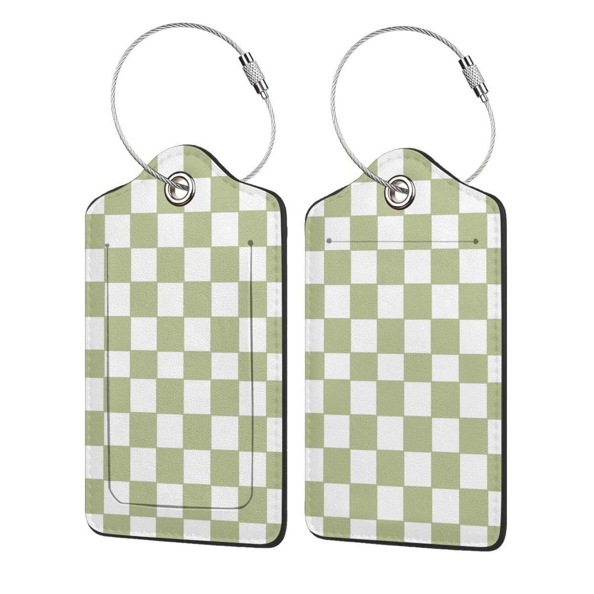 Vintage Blue Flower Luggage Tags 2 Pcs PU Leather Suitcase Tag for Cruise Ship Travel Bag with Stainless Steel Loop Privacy Cover Label for Women Men