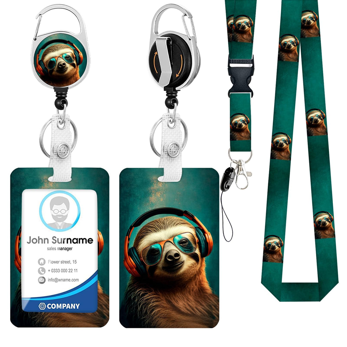 Funny Banana Badge Reel and Lanyard Set for Women, Retractable Badge Holder with Vertical ID Card Holder, Cute Cartoon Fruit Design, Fun Office Accessories Gift
