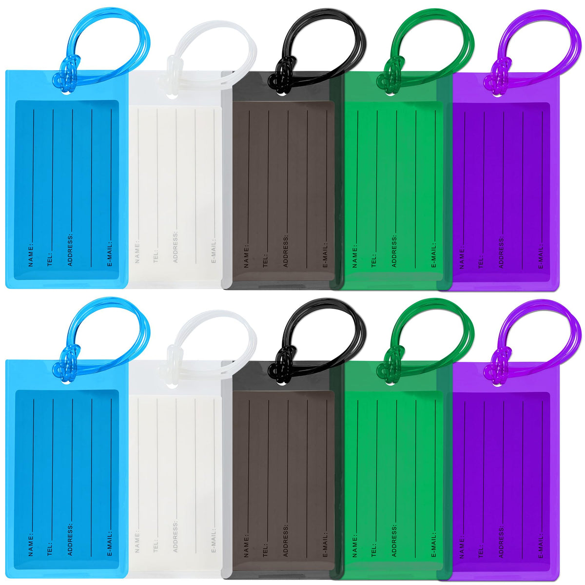 10 Pack Luggage Tags for Suitcases, Airplane Travel Essentials