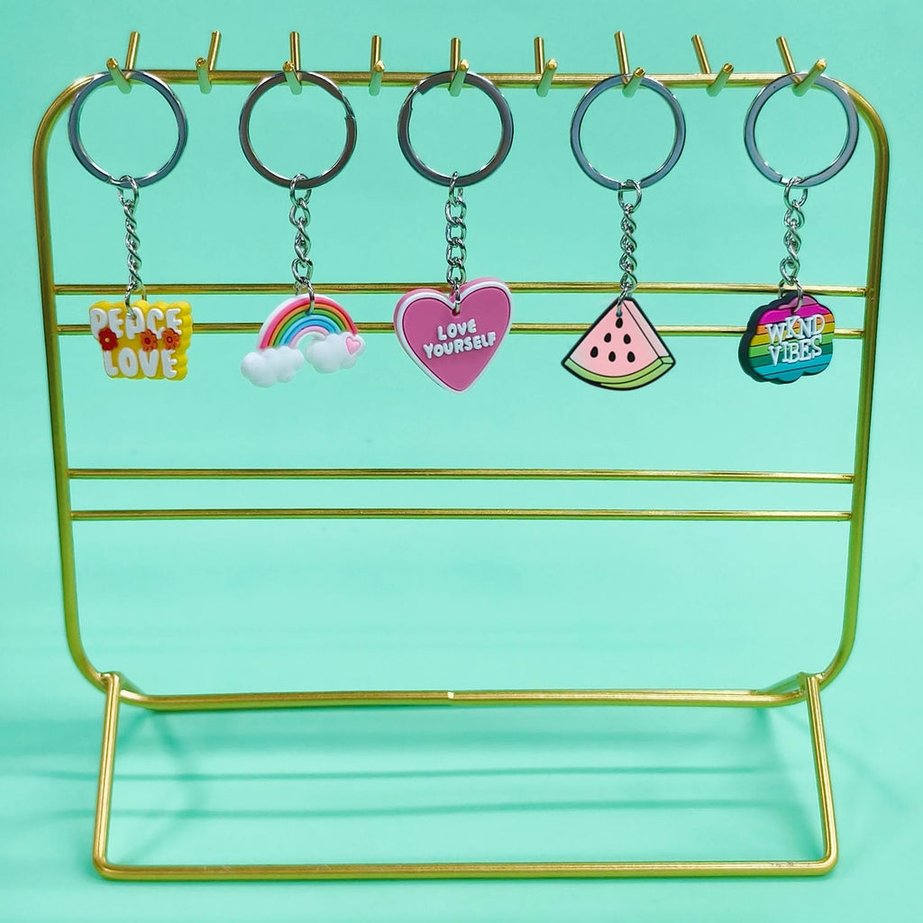 Gibleitz 30/50/100/200pcs Random Different Keychains, Lot Mixed Cute Keyring for Classroom Prizes Students Incentives