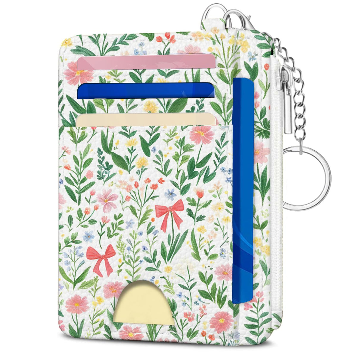 Book Lover Gift for Readers, Cute Reading Theme Card Holder Wallet, Literary Slim Credit Card Case with ID Window, Cartoon RFID Blocking Pocket Wallet Gift for Book Fans with Coin Zipper Keychain