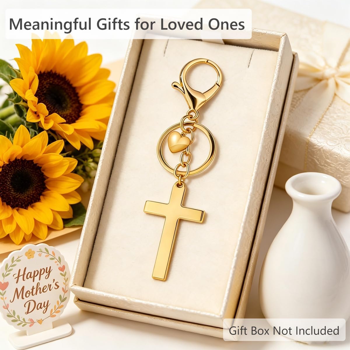 Cross Keychain Bag Charm for Women Christian Religious Gifts Easter Jesus Keychain for Women Purse Handbag Car Keys