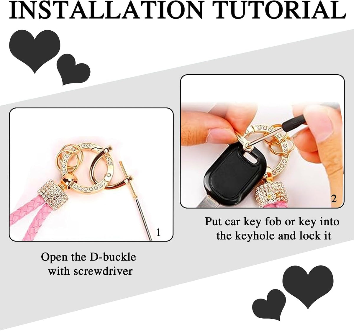 Heart Keychain Wristlet Bling Keychains For Women Key Chain For Car Keys