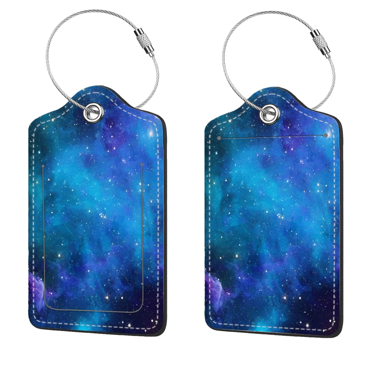 2 Pcs Luggage Tags for Suitcase, Cute Unique PU Leather Travel Bag Tag with Privacy Cover ID Label Address Card and Durable Metal Ring Suitable for Men Women Children Backpack,Flamingos