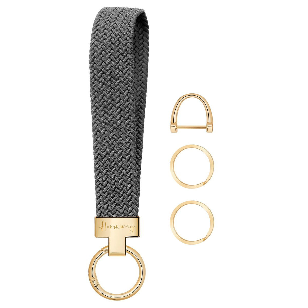 Hovmwey Elastic Wristlet Keychain for Women Men, Cute Car Key Chain, Braided Wrist Strap Lanyard for Keys ID Badges