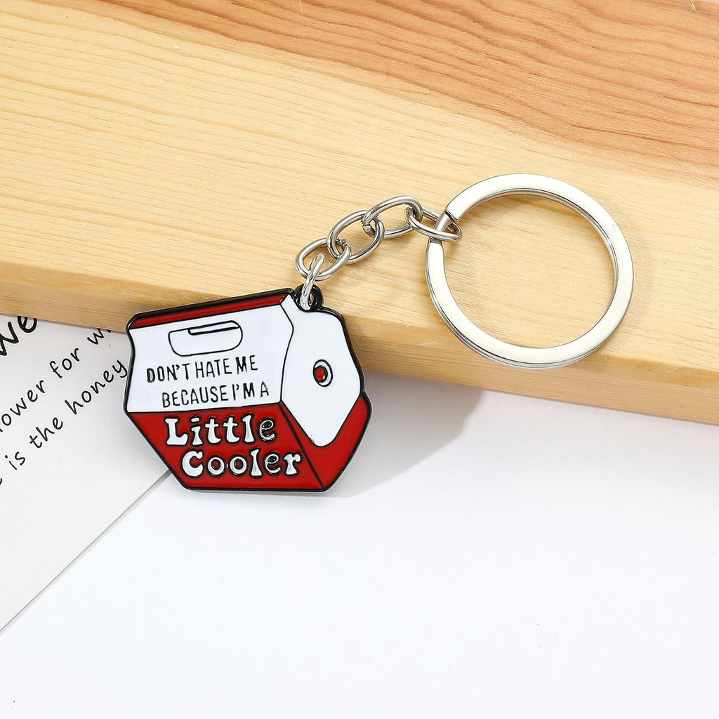 Funny Keychains for Women Men | Cool Metal Enamel Key Holder Key Chain for Purse Bag Accessories, Cute Socially Awkward Keyrings for Car Key | Sturdy Little Keychain for Birthday Gifts (Little Cooler)